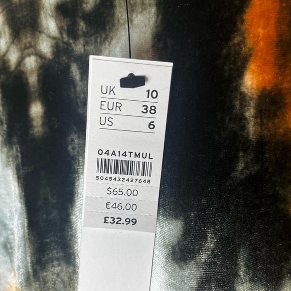 NWT Topshop Tie Dye Velour Crop Shirt Size 6 - Picture 8 of 12